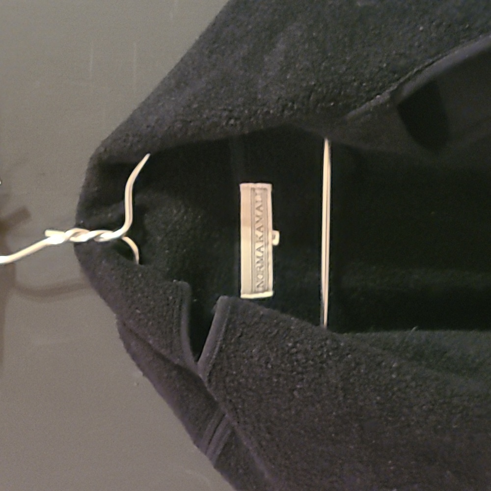 Vintage 80s Norma Kamali Scarf collar Open Front Sweatshirt Coat